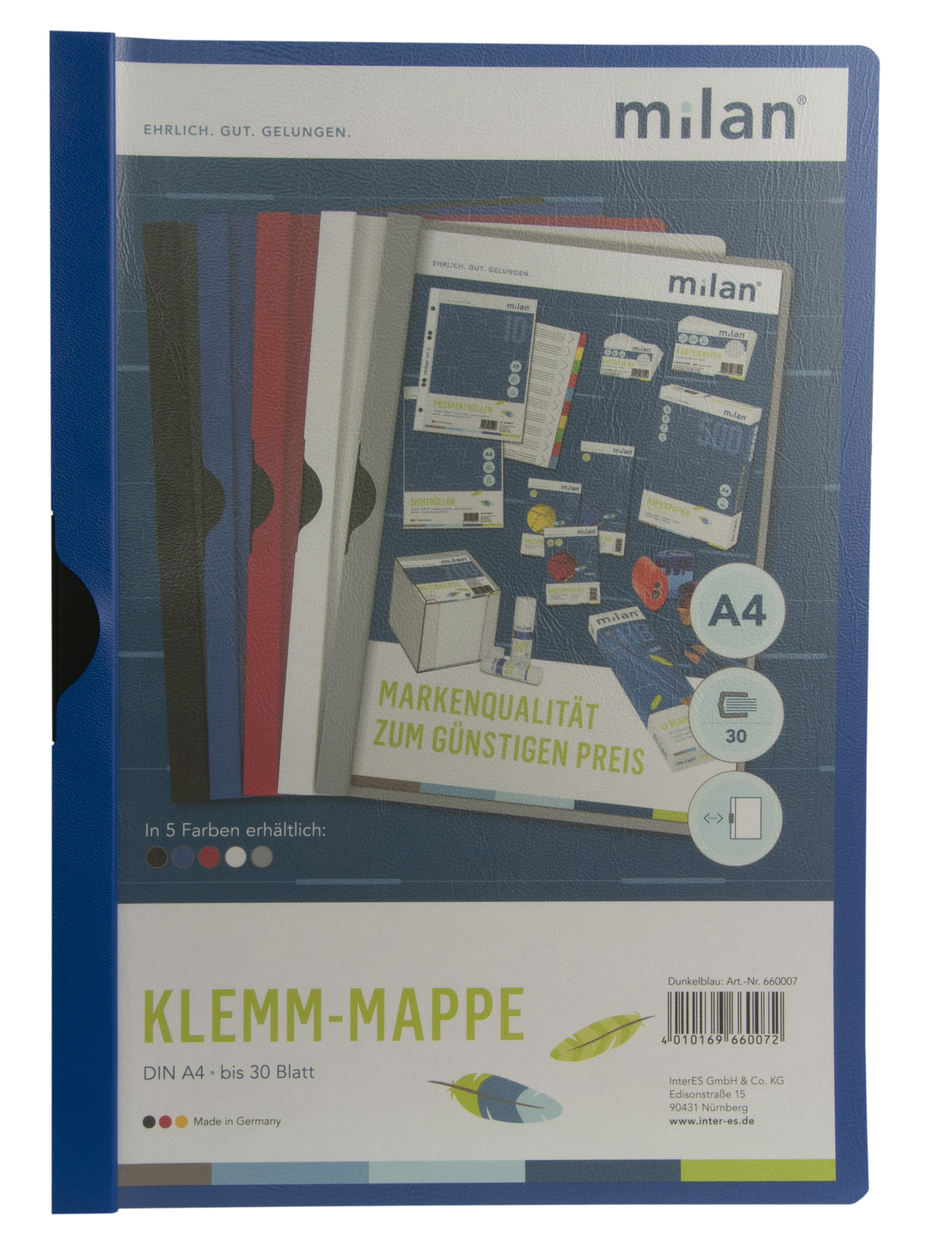 Klemm-Mappe A4 Milan dunkelblau 