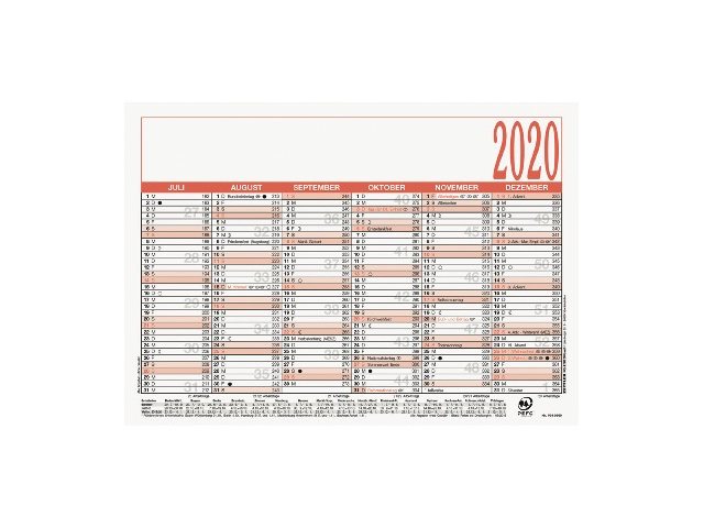 Brunnen Tafelkalender 10-70140001 A4 6Monate//1Seite 2021